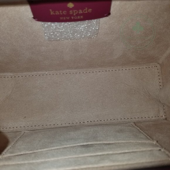 MAKE AN OFFER Kate Spade Wrapping Party Ribbon Bow Gift Box Crossbody Purse gold - Picture 7 of 9